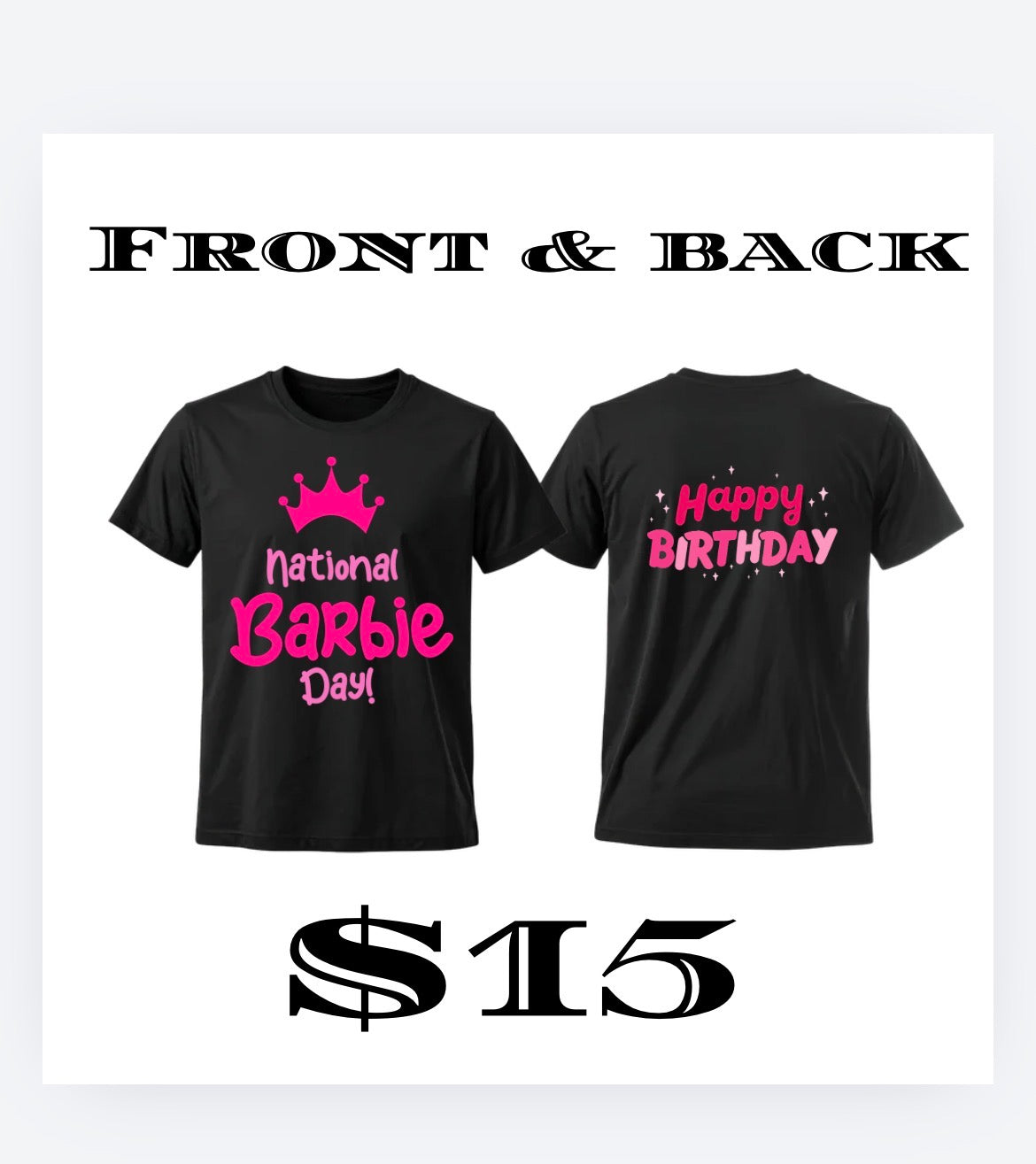 Front and Back design shirt