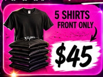 Family pack front 5 shirts